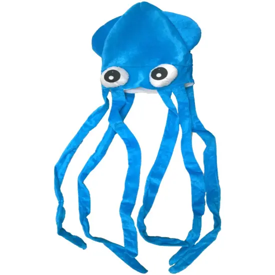 Novelty Blue Squid With Long Tentacles Party Hat Cap Costume Accessory {1}
