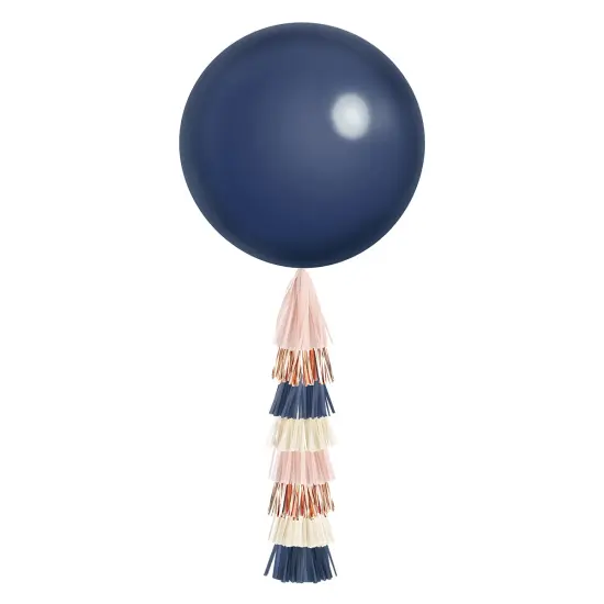 Jumbo Balloon & Tassel Tail - Navy, Blush & Rose Gold {1}