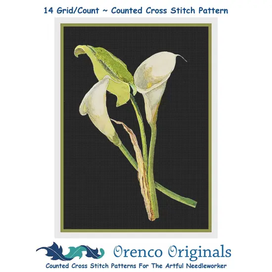 Calla Lily Flowers by Mary Delany Counted Cross Stitch Pattern {1}