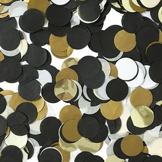 Jumbo Confetti Balloon - Black, White & Gold {2}