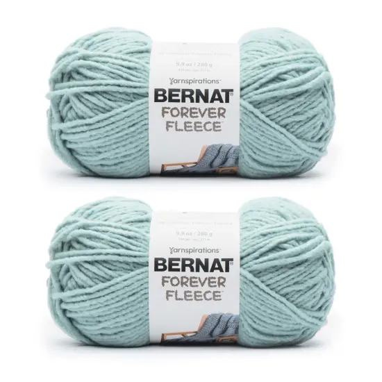 Bernat Forever Fleece Dark Eucalyptus Yarn - 2 Pack of 280g/9.9oz - Polyester - 6 Super Bulky - 194 Yards - Knitting/Crochet {1}