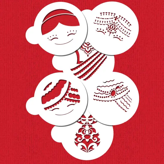 Indian Couple Cookie Stencil | C987 by Designer Stencils | Cookie Decorating Tools | Baking Stencils for Royal Icing, Airbrush, Dusting Powder | Reusable Plastic Food Grade Stencil for Cookies | Easy to Use & Clean Cookie Stencil {2}