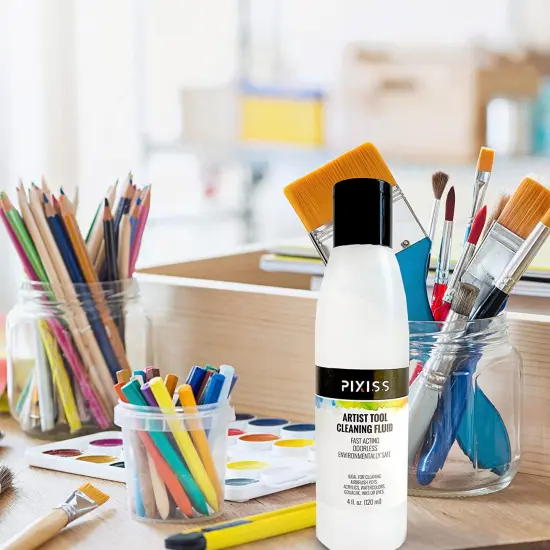 Pixiss Paint Brush Cleaner and Restorer, 4 Ounce Bottle - Acrylic Brush Cleaner {3}