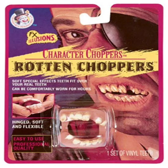 Deluxe Rotten Chompers Costume Pirate or Redneck Fake Vinyl Teeth Set {1}