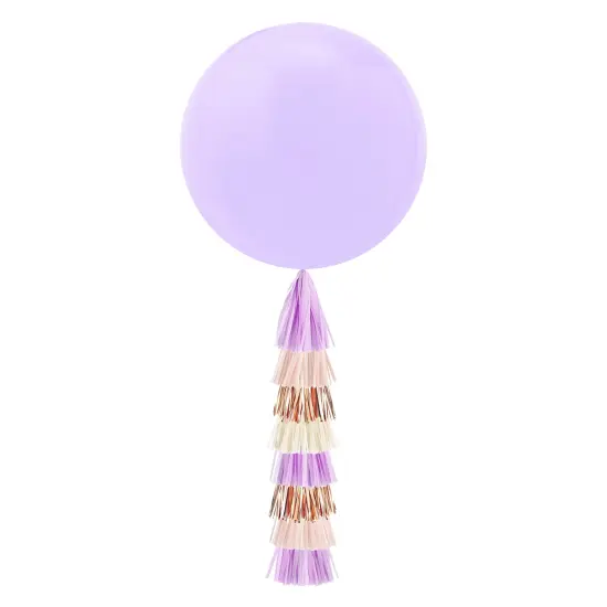 Jumbo Balloon & Tassel Tail - Lilac & Rose Gold {1}