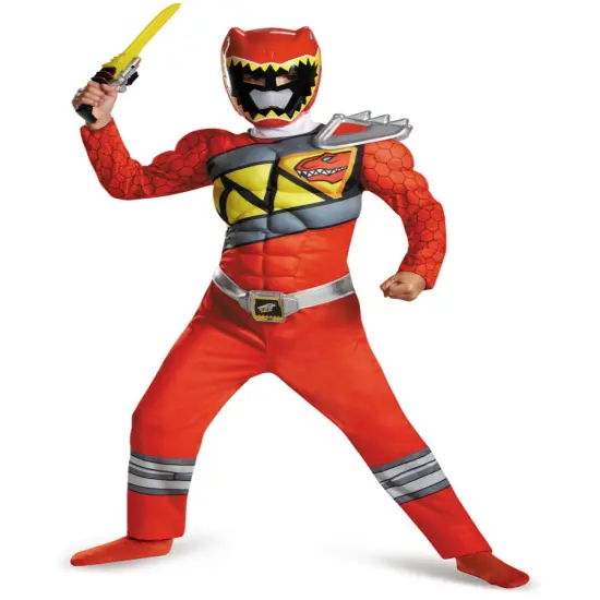 Red Ranger Power Rangers Dino Charge Muscle Boys Costume {1}