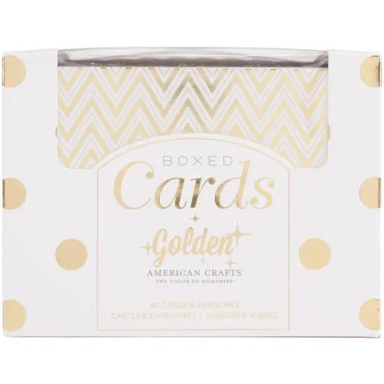 American Crafts A2 Cards W/Envelopes (4.375"X5.75") 40/Box-Golden - Gold Foil {1}