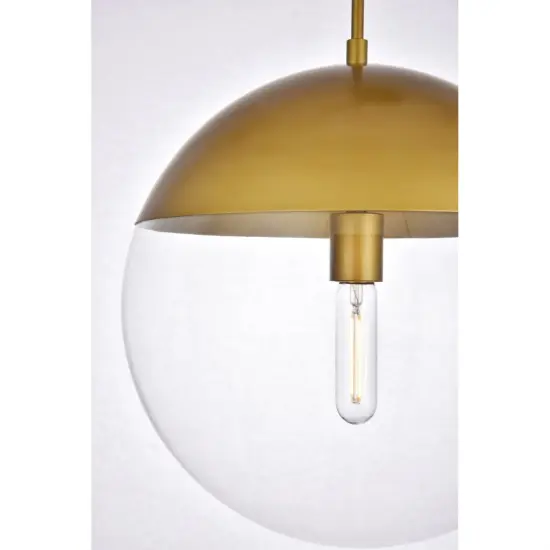 Eclipse 1 Light Brass Pendant With Clear Glass {4}