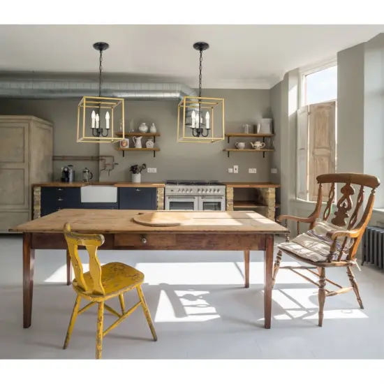 Eclipse 3 light Brass and Black pendant {2}