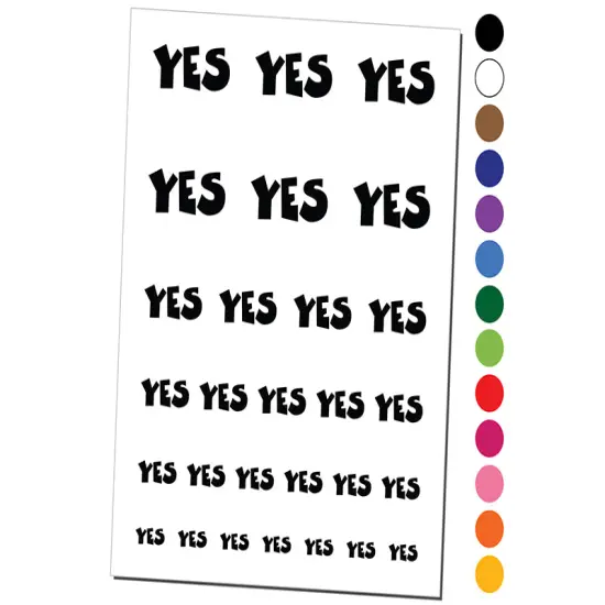 Yes Text Temporary Tattoo Water Resistant Fake Body Art Set Collection Light Pink {1}