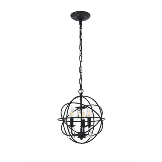 Wallace 3 light Matte Black Pendant {3}