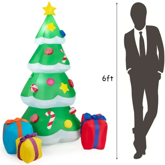 Inflatable Christmas Tree with 3 Gift Wrapped Boxes {4}