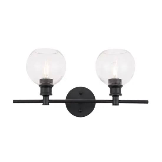 Collier 2 light Black and Clear glass Wall sconce {1}