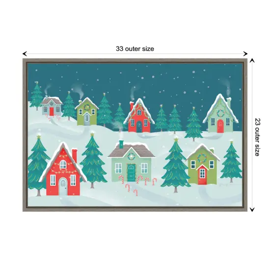 Fa La La I Christmas Houses by Gia Graham Canvas Art Framed {3}