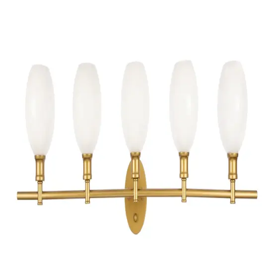 Collier 5 light Brass and Frosted white glass Wall sconce {3}