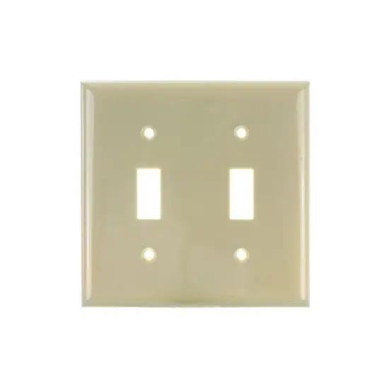 SUNLITE 2 Gang Toggle Plate Ivory Color E102I {1}