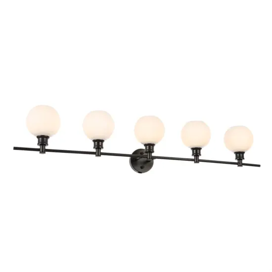 Collier 5 light Black and Frosted white glass Wall sconce {4}