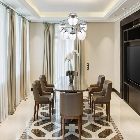 Eclipse 6 Lights Chrome Pendant With Clear Glass {2}