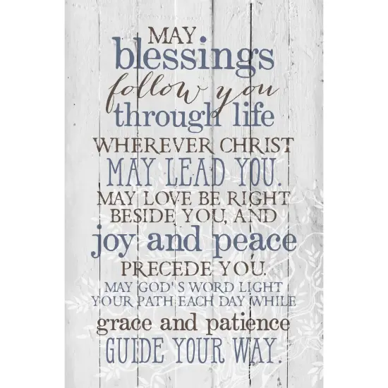 Dexsa May Blessings Follow You&hellip;New Horizons Wood Plaque with Easel {1}