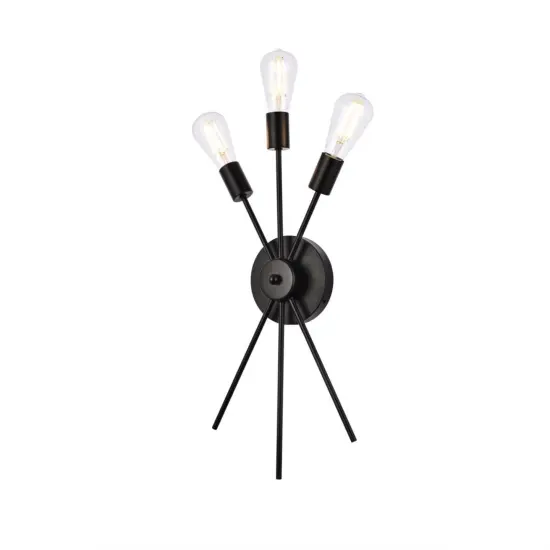 Lucca 11 inch bath sconce in black {3}