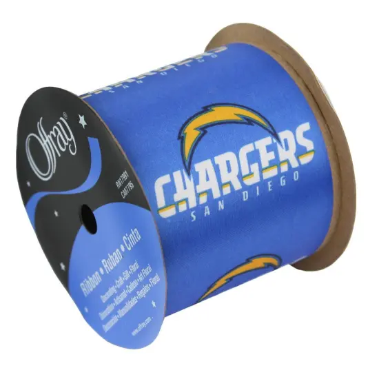San Diego Chargers NFL Printed Ribbon 2-1/2-Inch Width, 9 Foot Spool {1}