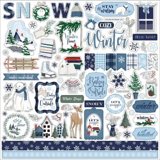 Carta Bella Elements Cardstock Stickers 12"X12"-Wintertime {1}