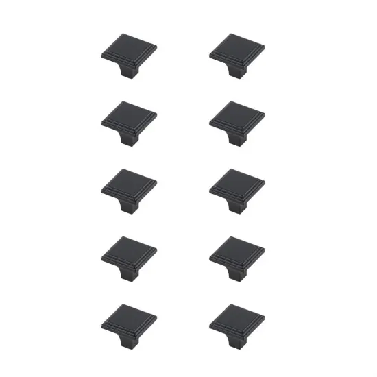 Wilow 1" Matte Black Square Knob Multipack (Set of 10) {1}