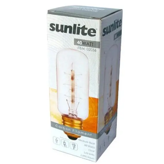 SUNLITE 40 watt Antique Carbon Filament 40T12 light bulb {2}