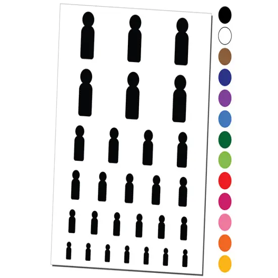 Simple Person Unisex Temporary Tattoo Water Resistant Fake Body Art Set Collection Dark Green {1}