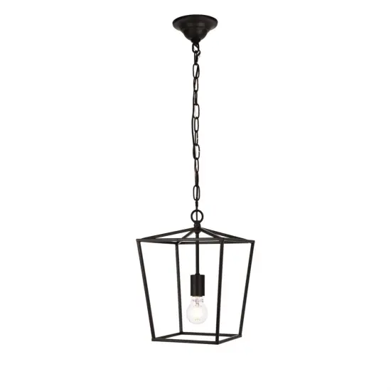 Maddox Collection Pendant D9.75 H14.5 Lt:1 Black Finish {1}