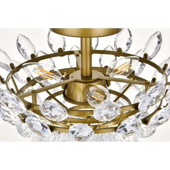 Emilia 14 inch flush mount in brass {6}