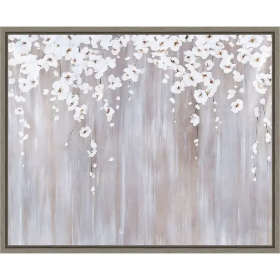 White Cherry Blossoms by Sydney Edmunds Canvas Art Framed {1}