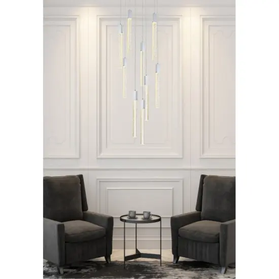 Weston 9 lights pendant in chrome {2}