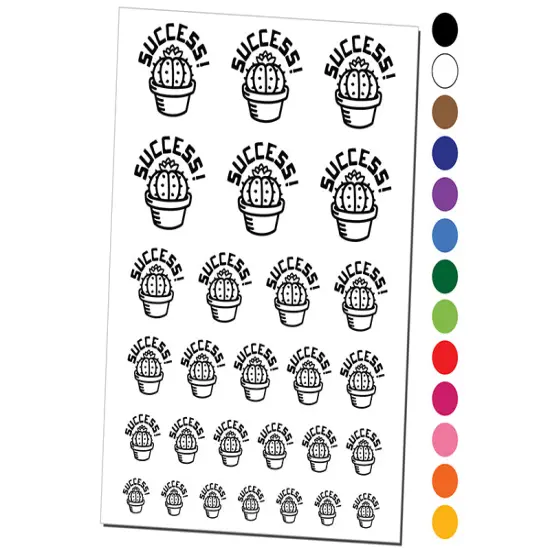 Succulent Success Cactus Temporary Tattoo Water Resistant Fake Body Art Set Collection Hot Pink {1}