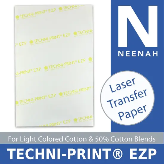 Laser HEAT TRANSFER PAPER Light Techni Print EZP 100 Sheets 8.5&rdquo;x11&rdquo; Made in USA {1}