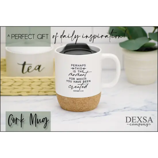 Dexsa Perhaps This Is The Moment Designer Cork Bottom Mug with Lid - 14 oz {4}
