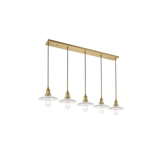 Waltz 5 light brass Pendant {4}
