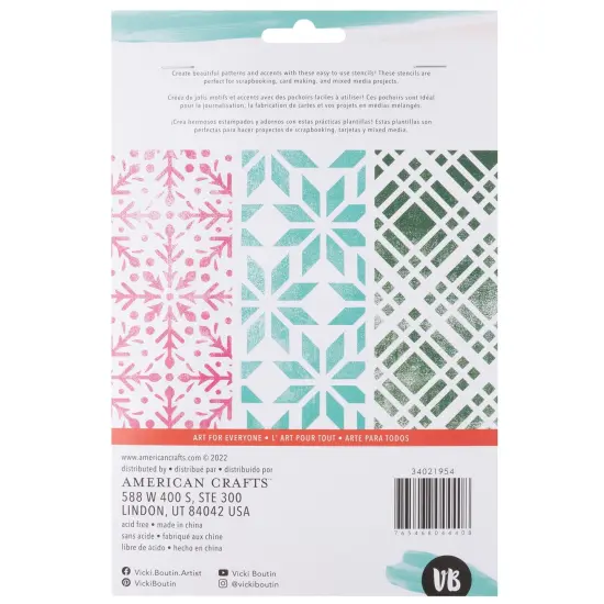 Vicki Boutin Peppermint Kisses Stencil Pack 3/Pkg-Snowflakes {2}