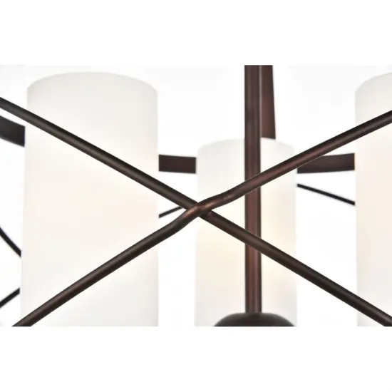 Wren Collection Pendant D15.8 H17.3 Lt:3 Dark Copper Brown and frosted white Finish {5}
