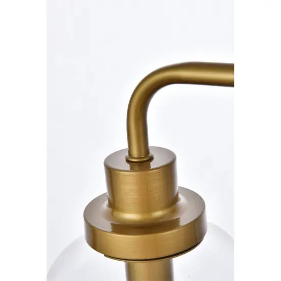 Hanson 3 lights bath sconce in brass with clear shade {6}