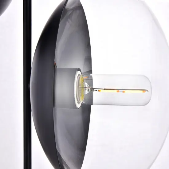 Eclipse 2 Lights Black Pendant With Clear Glass {6}