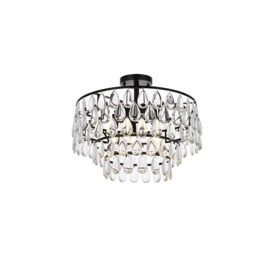 Mila 18 inch flush mount in black {3}