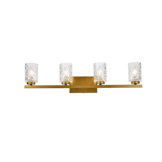 Cassie 4 lights bath sconce in brass with clear shade {1}