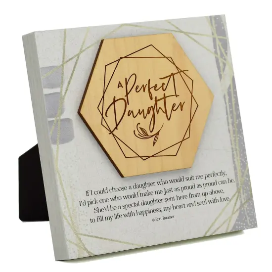 Dexsa A Perfect Daughter Meadow Wood Plaque 6 inches x 6 inches {1}