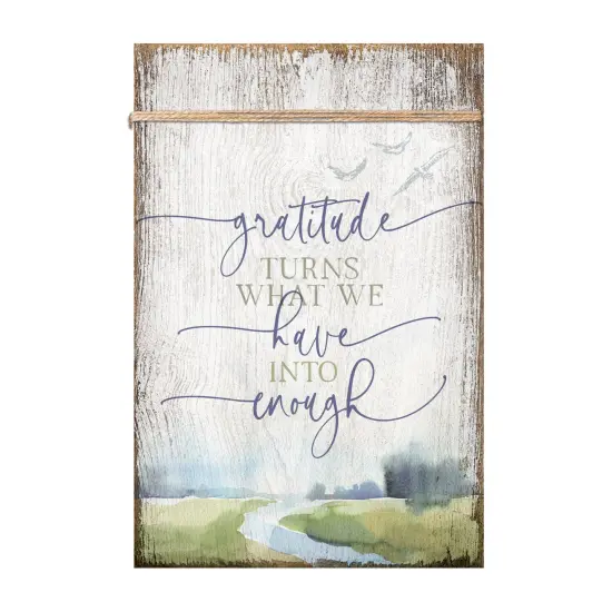 Dexsa Gratitude Turns Wood Plaque with Easel and Wall Hanger 6"x9" {1}