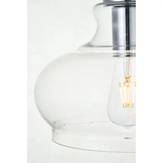 Destry 3 Lights Black Pendant With Clear Glass {5}