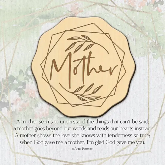 Dexsa Mother - A Mother Seems Meadow Wood Plaque 6 inches x 6 inches {3}