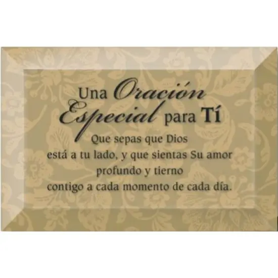 Dexsa Una Oraci&oacute;n Especial - A Special Prayer - Inspirational Saying in Spanish 4"x6" Glass Plaque with Easel {1}
