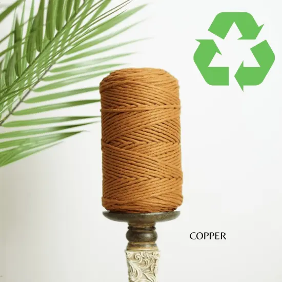 3mm Single Strand Macrame Cotton Cord, 23 Beautiful Colors, Macrame Wall Hanging, Plant Hangers, Cotton Rope for Macrame Copper {1}