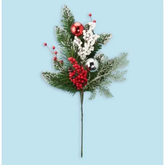 Northlight 22" Mixed Pine and Berry Christmas Spray Green {1}